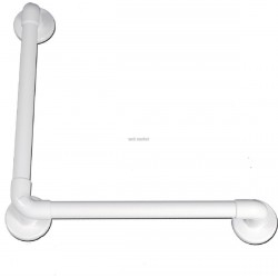 Barre d appui haute résistance lisse 90° 450x450mm blanche Réf 11925WH