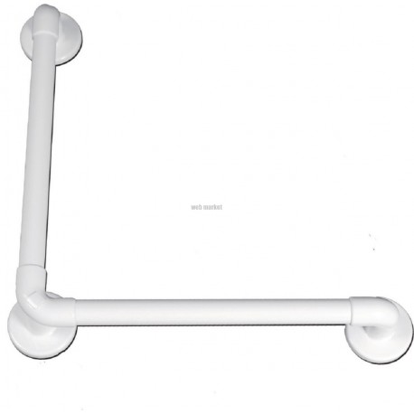 Barre d appui haute résistance lisse 90° 450x450mm blanche Réf 11925WH