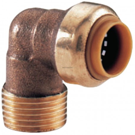 Coude 90° T092G instantané tectite mâle-femelle D18-15x21 pour tube cuivre PER et PB réf 4750451