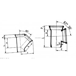 Embranchement Culotte simple SME à 45° en fonte diamètre nominal 50-50mm Réf. 156053 PAM