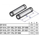Rallonge PPS longueur 2000 mm diamètre 80 mm (par 2 pièces) DY150 réf. 84887550