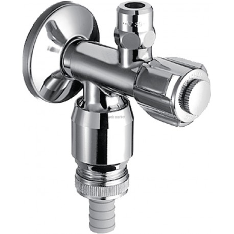 Robinet équerre 15 x 21 chromé double tige 038370699