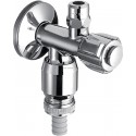 Robinet équerre 15 x 21 chromé double tige 038370699