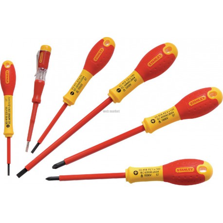Kit de tournevis isolés 1000 V + pozi + testeur - jeu de 6 pcs