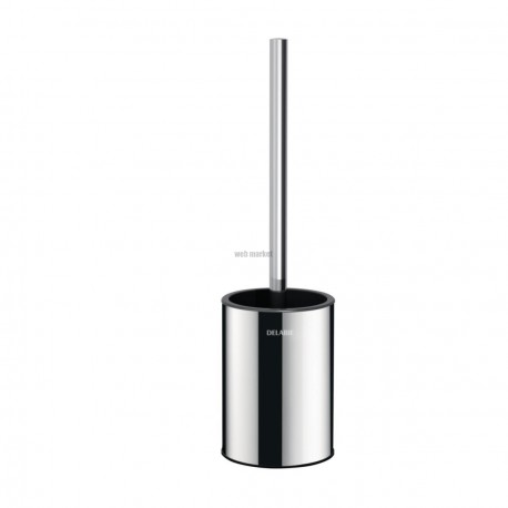Pot à balai WC inox poli brillant avec balai fixation murale : réf. 4048P