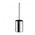 Pot à balai WC inox poli brillant avec balai fixation murale : réf. 4048P