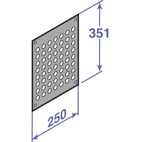 Grille aération interne 250 x 300 colis DY36 réf. 84887436