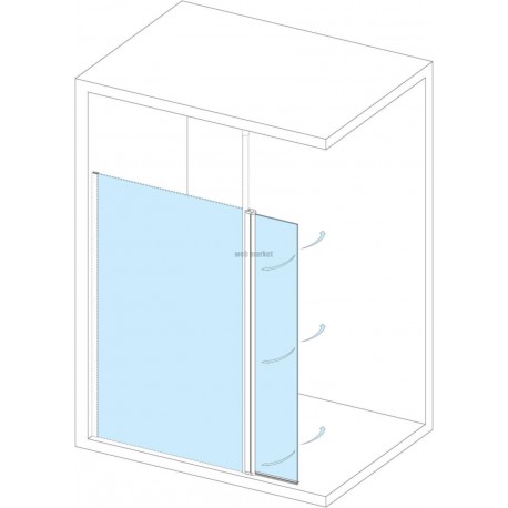 Porte mobile pour adaptation mat pour Paroi Concerto Walk 45 cm, finition transparent