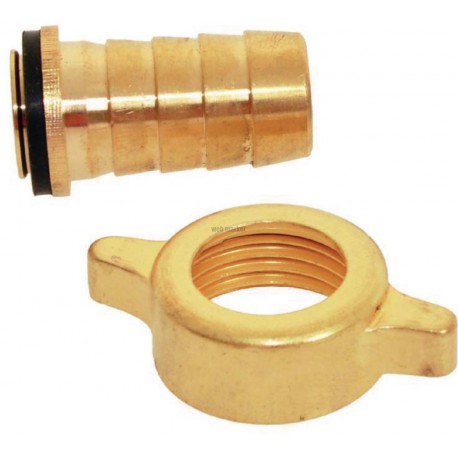 Raccord pour tuyau d arrosage - 2 pièces + 1 collier laiton - Ø 19 mm - 20x27 mm