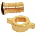 Raccord pour tuyau d arrosage - 2 pièces + 1 collier laiton - Ø 19 mm - 20x27 mm