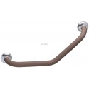 Barre à 135° symétrique SOFT 26.5 x 26.5 m m tube en aluminium diamètre 30 mm cache-fixations chromé satin embases résine de