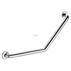 Barre de maintien 1coudée à 135° D25 400x400 mm, fixation invisible par platine inox D73, inox 304 bactériostatique poli bril