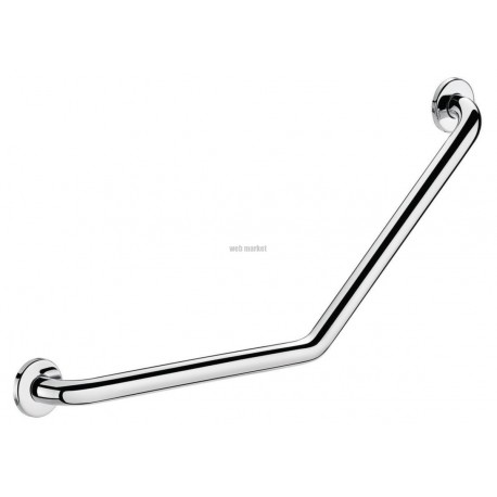 Barre de maintien 1coudée à 135° D25 400x400 mm, fixation invisible par platine inox D73, inox 304 bactériostatique poli bril