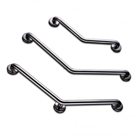 Barre inox 135degrés 2 fixations D32x400x400mm libre service réf 01263LS