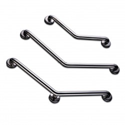 Barre inox 135degrés 3 fixations D32x400x400mm libre service réf 01264LS
