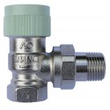Corps de robinet équerre 12 X 17 RFV 9 à encombrements réduits et préréglage progressif (capuchon de protection vert clair) r