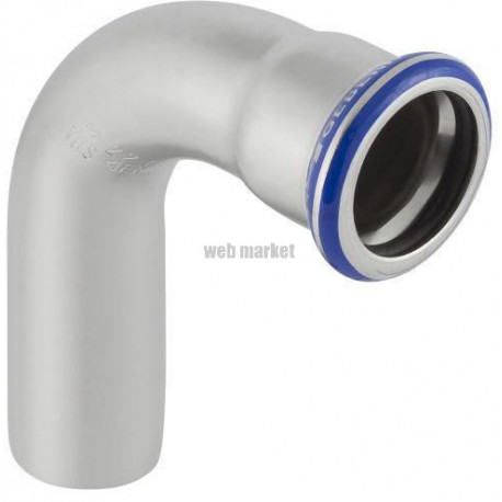 Coude 90 degrés avec extrémité à emboîterD28mm inox réf 30305