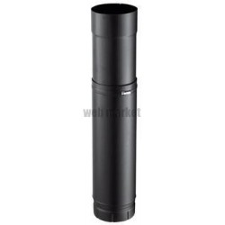 Elément droit réglable émaillé 7 / 10e soudé en continue, diamètre 130 mm,51 - 86 cm, noir mat (RAL 9019) ZOOM 130 E NM / réf