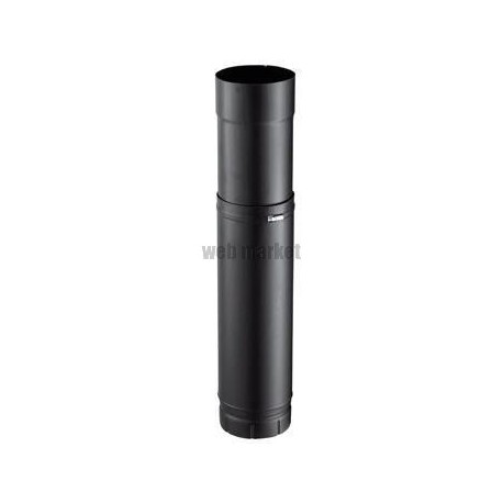 Elément droit réglable émaillé 7 / 10e soudé en continue, diamètre 130 mm,51 - 86 cm, noir mat (RAL 9019) ZOOM 130 E NM / réf