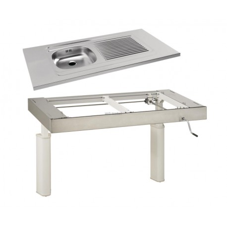 Console réglable KHK avec évier à poser EPAH PMR 1 cuve 1200
