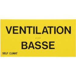 Etiquette non autocollante Ventilation basse 150x75mm Réf 215265