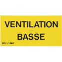 Etiquette non autocollante Ventilation basse 150x75mm Réf 215265
