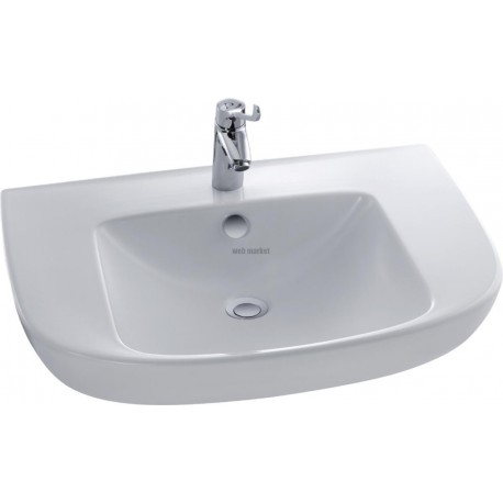 Lavabo autoportant, 70x56,5cm, percé 1 trou Conforme aux réglementations PMR Robinetterie conseillée : Easy E18161-CP réf. E4