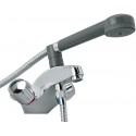 Mélangeur de bain-douche ULYSSE C monotrou avec bec fixe et ensemble douche 1 jet, têtes 15 x 21 à clapet guidé, chromé réf.