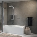 Pare baignoire Aurora 1 panneau pivotant 70x150 cm verre trempe transparent blanc épaisseur du verre 6mm réf AURORAN1701A