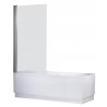 Pare baignoire Aurora 1 panneau pivotant 80x150 cm verre trempe transparent blanc épaisseur du verre 6mm réf AURORAN1801A