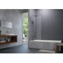 Pare baignoire Design pure pare baignoire 1 élément reversible argent brillant 73 x 1 x 153 épaisseur du verre 6 mm Réf. 8P19
