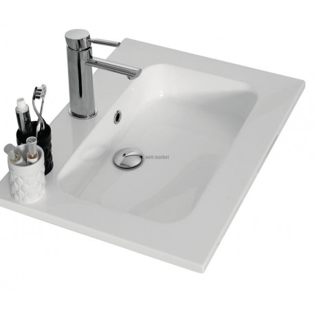 Plan en résine ANGELO 1 Cuve. profondeur 46 cm .largeur : 70 cm. blanc réf. A0583235