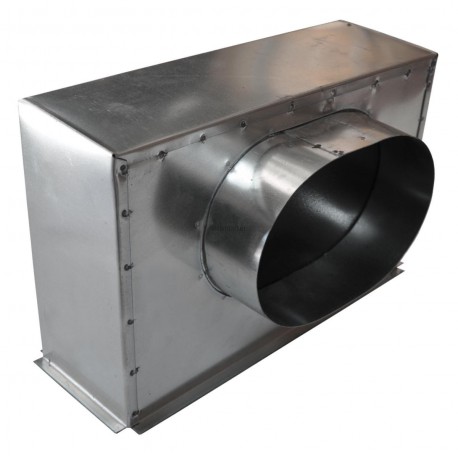 Plénum en acier avec piquage latéral pour grille de soufflage de 300 x 100 mm piquage diamètre 160 mm Réf PLSACI300 x 100 Réf