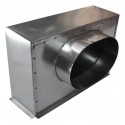 Plénum en acier avec piquage latéral pour grille de soufflage de 300 x 100 mm piquage diamètre 160 mm Réf PLSACI300 x 100 Réf