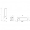 Poignée relevable D32 Nylon HR blanc 850 mm Réf 5164N