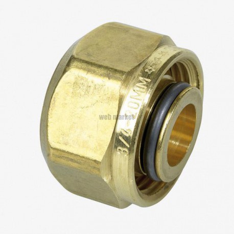 Raccord à compression pour tube 20x1,9 avec écrou 3/4 Réf 523135-S2A
