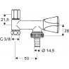 Robinet pour machine à laver schell 03874 12x17 CHR GR33