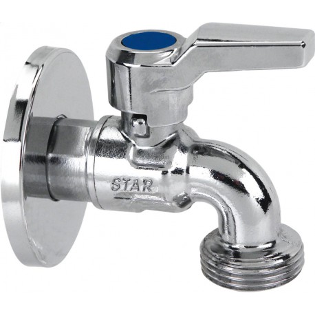 Robinet Star machine à laver PN40 F15x21 M20x27 avec levier alu chromé réf 1720C404