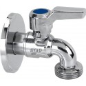 Robinet Star machine à laver PN40 F15x21 M20x27 avec levier alu chromé réf 1720C404