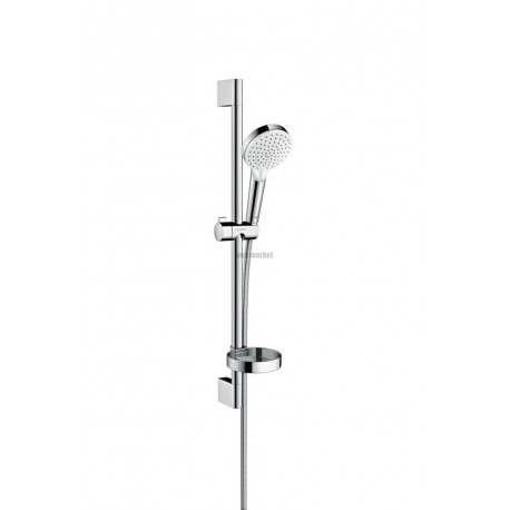 Ensemble barre de douche 65cm Crometta Vario 2 jets avec porte-savon 26553400