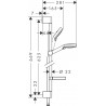 Ensemble barre de douche 65cm Crometta Vario 2 jets avec porte-savon 26553400