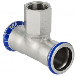 Té avec extrémité taraudéeD54-1/2-54mm, inox réf 31320