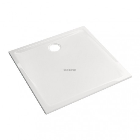 Receveur RENOVA céramique 100 x 100 ultra-plat à encastrer avec traitement antigliss émaillé 4 côtés traitement antigliss PN