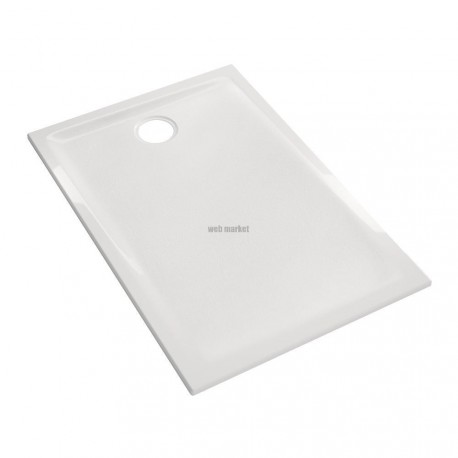 Receveur RENOVA céramique 100 x 80 ultra-plat à encastrer avec traitement antigliss émaillé 4 côtés traitement antigliss PN 1
