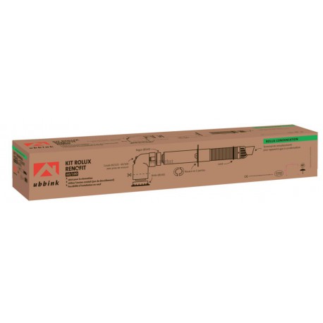 Terminal horizontal Rolux Renofit 80 / 125 avec coude 60 / 100 réf. 229412