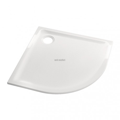 Receveur RENOVA céramique d angle 90 x 90 ultra-plat à encastrer avec traitement antigliss PN 12 de série pour bonde siphoïde