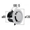 Bouche d extraction fixe. manchon court paroi mince TYPE NP diamètre : 80 Lg : 100 mm PB 80 N Réf 422147