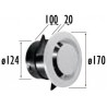 Bouche d extraction fixe. manchon court paroi mince TYPE NP diamètre : 125 Lg : 100 mm GB 125 NP Réf 422152