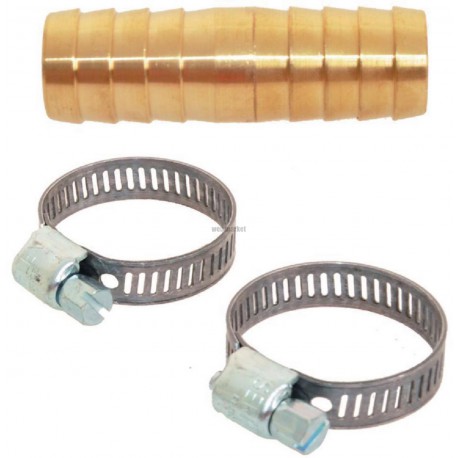 Raccord 3 pièces Laiton D.19mm - 20x27 + 2 colliers, réf. 3953252