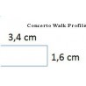 Paroi droite CONCERTO WALK 90 cm, hauteur 2 m, verre trempé 6 mm, traité anticalcaire, profilé argent satiné largeur 1,6 cm.